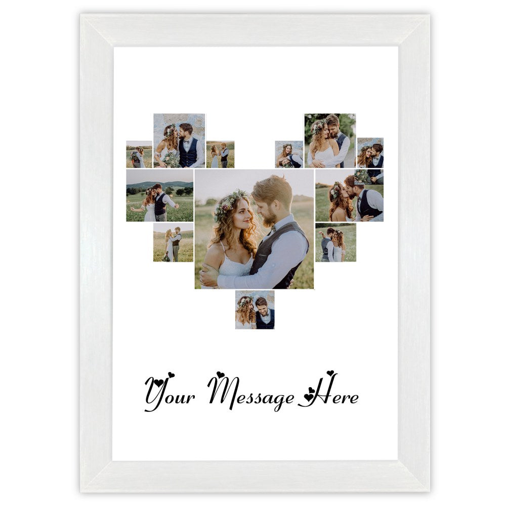 Heart Multi Photo Frame Customized Print Heart Shapes Frames with 12 Photos – Amlion.Store