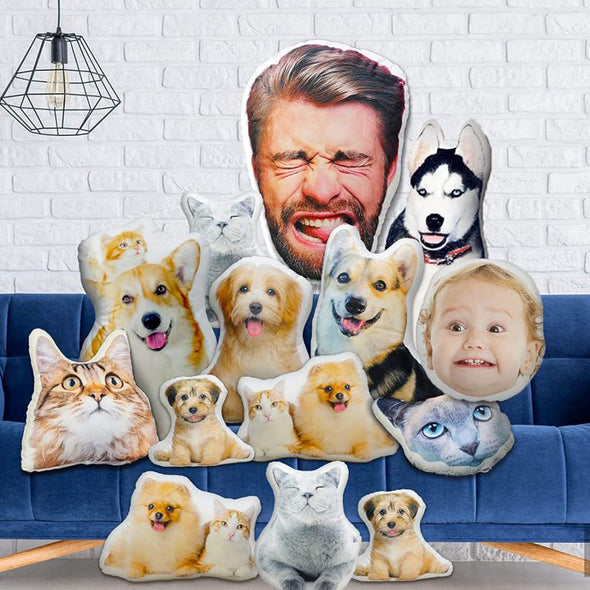 Personalized Pet Photo Shaped Pillows, Custom Face Pillow with Picture