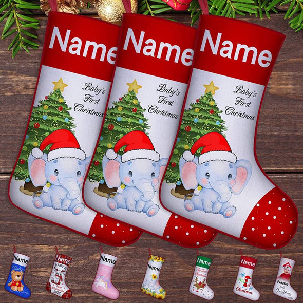 Personalized Baby 1st Christmas Stocking, Custom Baby's First Christmas Stockings for Newborn with Name