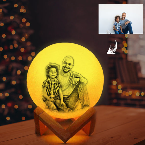 Custom Moon Lamp with Picture Print Engraved Personalized 3D Photo Light for Mother Day Gift - amlion