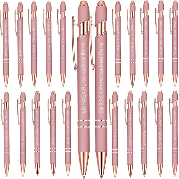 Personalized Pens in Bulk, Custom Pens with Stylus Tips Engraved Name Ballpoint Pen Gift for Men Women