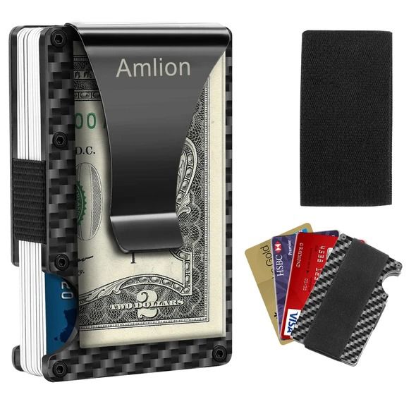 Carbon Fiber Wallet, RFID Blocking Minimalist Wallet for Men, Men’s slim Wallet Credit Card Holder