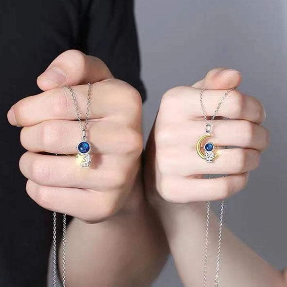 Astronaut Matching Necklaces for Couples, Boyfriend, Girlfriend