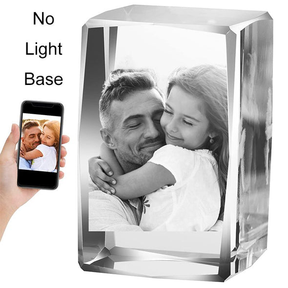 Custom Laser Engraved 3D Crystal Photo Cube, Personalized Etched Crystal with Image-Small