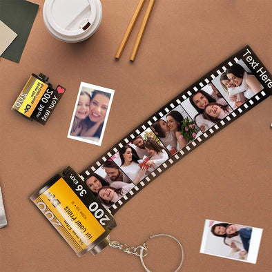 Personalized Camera Film Roll Keychain with Pictures, Custom Film Roll Keychain for Father's Day Mother's Day-10 Photo