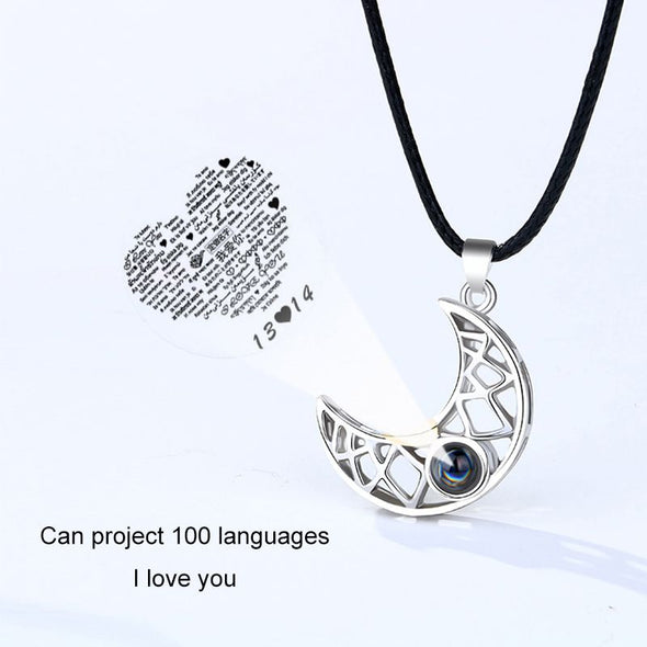 Couple Necklace Magnetic Suction Projection Stone Creative Attraction Sun Moon Pendants Jewelry Love for Men Women
