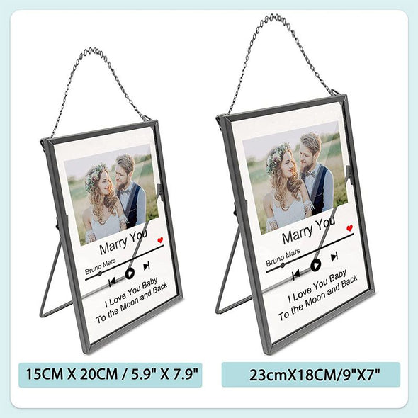 Custom Acrylic Song Plaque with Picture Frame Customized Music Art Photo Album Cover for Valentine's Day, Anniversary