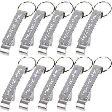 Personalized Bottle Opener Keychain Bulk for Men Women,10pcs Customized Engraved Metal Bottle Opener