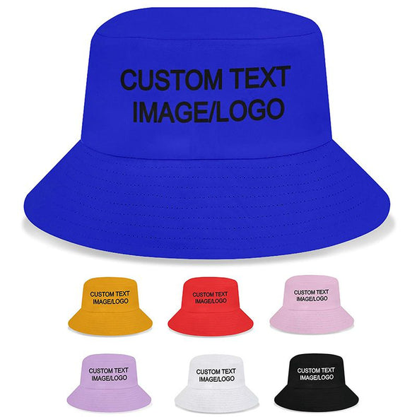 Design Bucket Hat, Custom Bucket Hat for Women Men, Custom Fisherman Cap-Blue