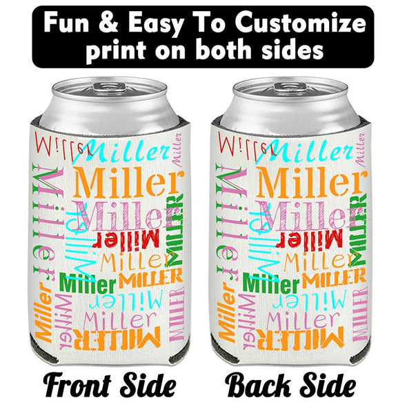 Custom Can Cooler Sleeves Bulk, Personalized Beer Sleeves with Name