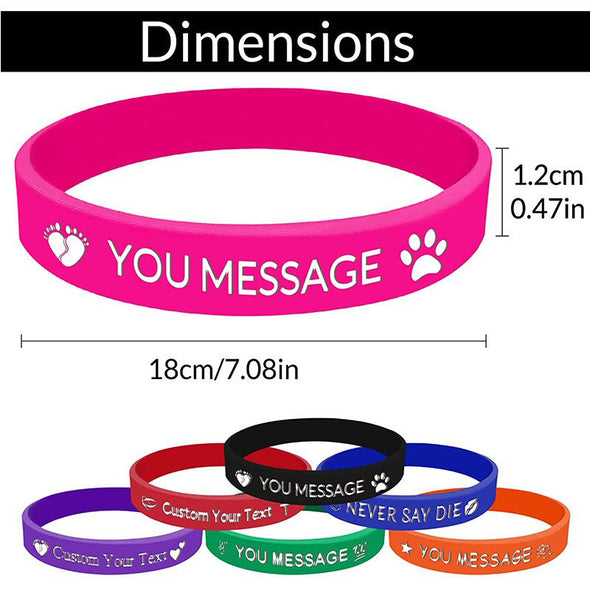 Personalized Silicone Wristbands, Custom Bulk Rubber Bracelets