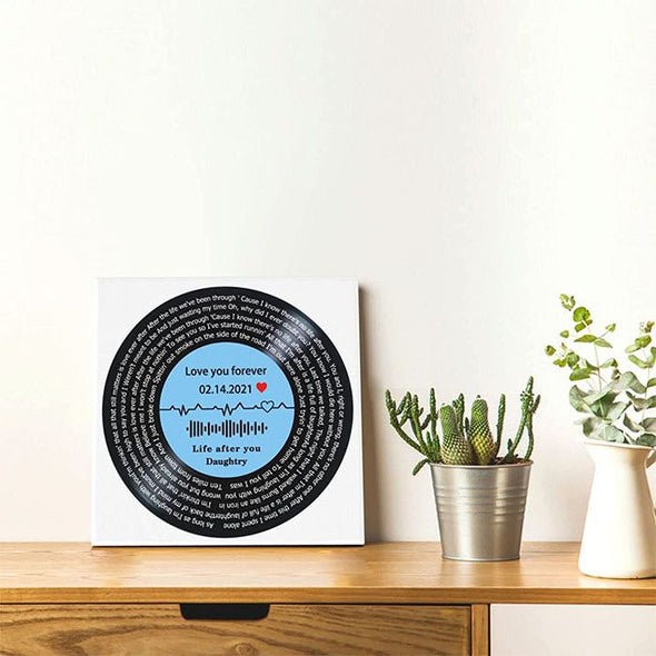 Custom Song Lyrics Canvas Prints with Your Photos, Personalized Canvas Picture Frames for Mother, Dad, Couple