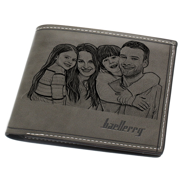 Custom Wallets for Men, Engraved Personalized Wallet for Father's Day