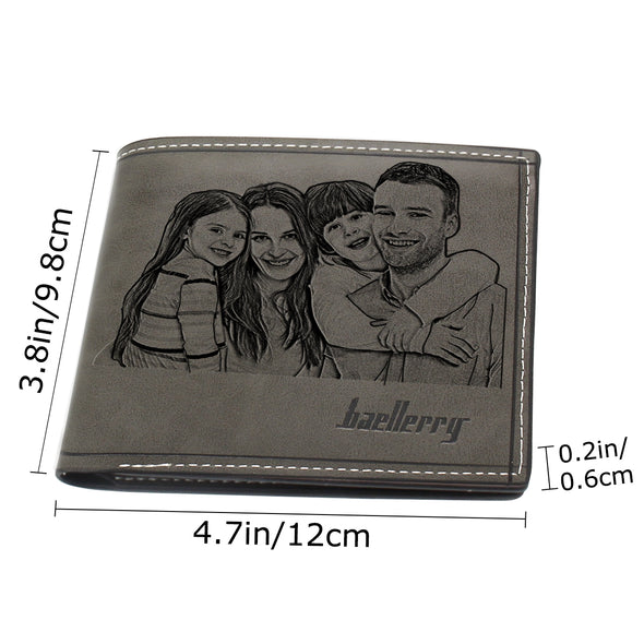 Custom Wallets for Men, Engraved Personalized Wallet for Father's Day