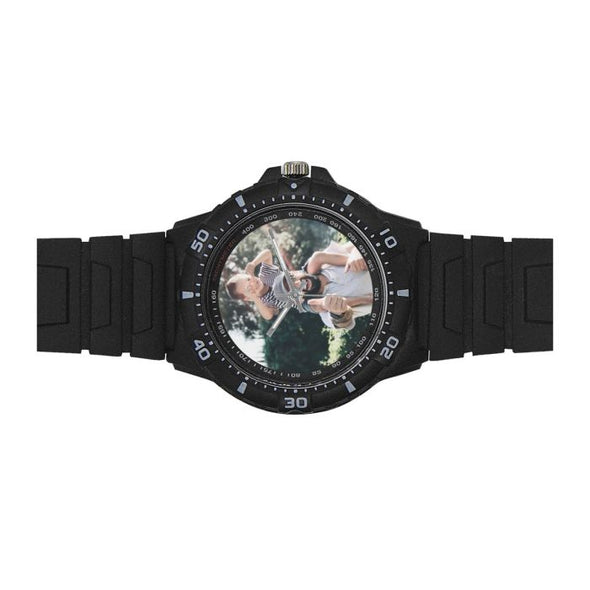Fathers Day Gifts Custom Picture Watch, Personalized Photo/Text Plastic Watches for Men, Dad