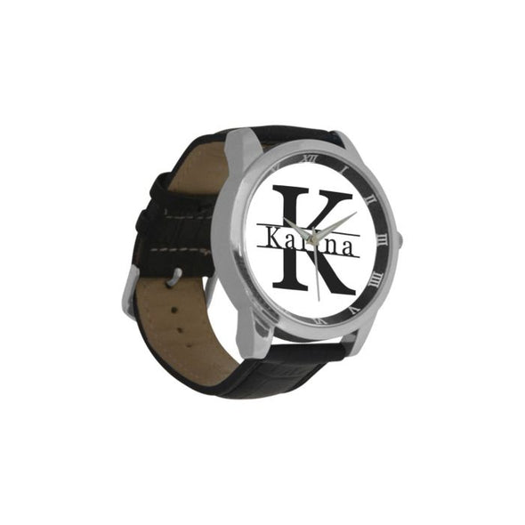 Fathers Day Gifts Custom Name Watches, Personalized Text Leather Strap Watches for Men, Dad