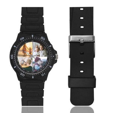 Fathers Day Gifts Custom Photo Watch, Personalized Image/Text Plastic Watches for Men, Dad, Boyfriend