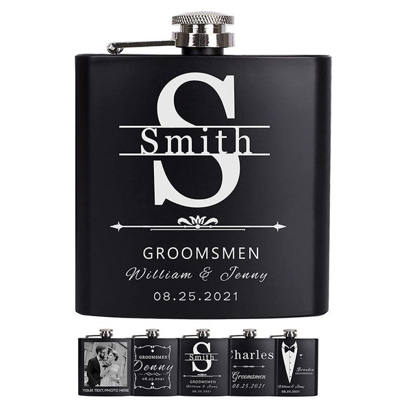 Personalized Engraved Flask for Men, Custom Stainless Steel Flasks Gifts for Him