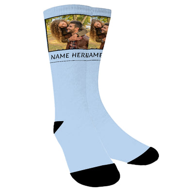 Custom Photo Text Socks for Men Women Unisex - amlion