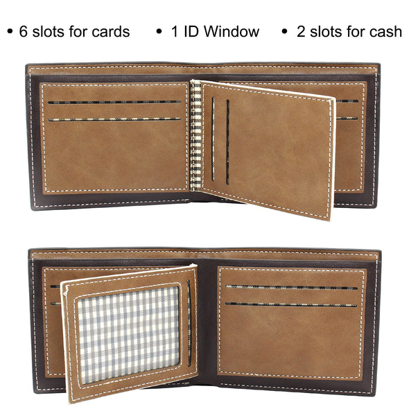Custom Wallets for Men with RFID Blocking, Personalized Fathers Day Wallet Dark Brown