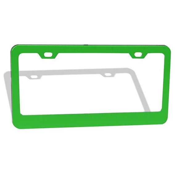 Customized Design Metal Car License Plate Frame with Text,12"x6",Limegreen