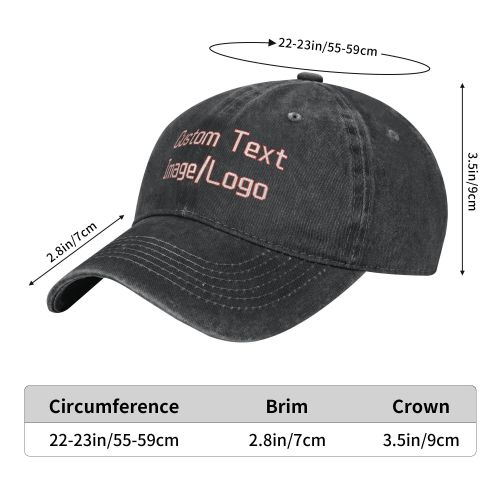 Custom Baseball Hat for Men, Women, Dad Baseball Hats Customizable with Text/Image/Logo