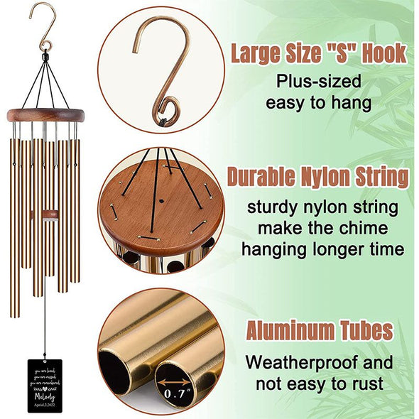 Memorial Wind Chimes Engraved, Personalized Wind Chimes for Loss of Loved One