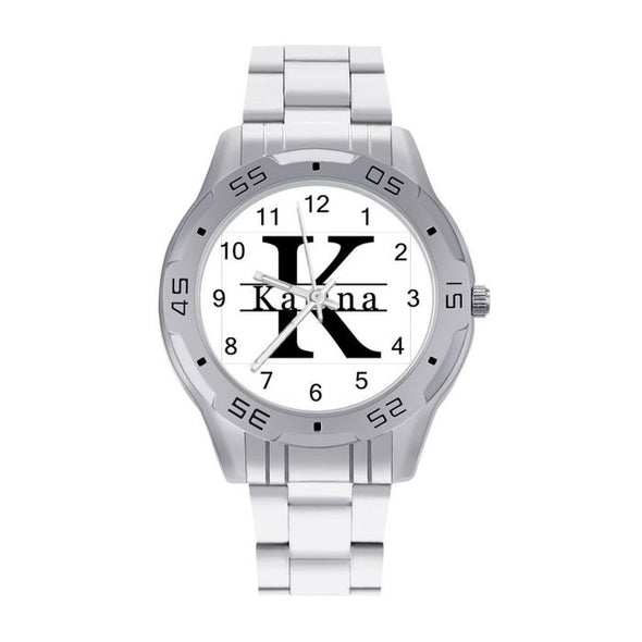 Fathers Day Gifts Personalized Name Watches, Stainless Steel Custom Text Watches for Men, Dad