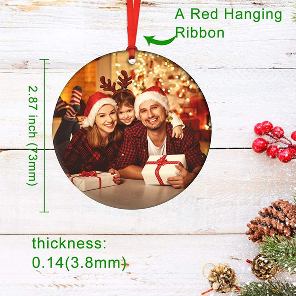Personalized First Christmas Ornament, Custom Photo Ceramic Hanging Christmas Tree Ornaments