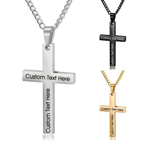 Personalized Cross Necklace,Custom Engraved Pendant Necklace for Men with Your Text
       
        
          Amlion