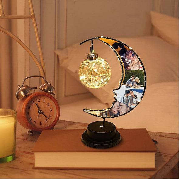 Personalized Moon Light with Pictures, Custom Photo Moon Lamp, Customized Night Light Lamp