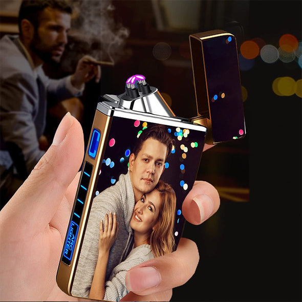 Photo Print Lighter, Personalized Picture Electric Lighter Rechargeable for Men, Dad, Boyfriend