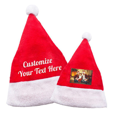 Custom Santa Hat with Name Photo, Personalized Christmas Hats for Women,Men,Kids