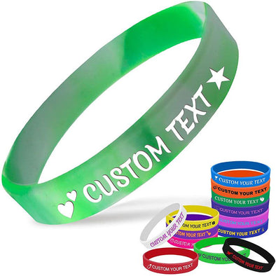 Personalized Silicone Wristbands, Custom Engraved Rubber Bracelets with Text for Events, Gifts, Awareness, Party