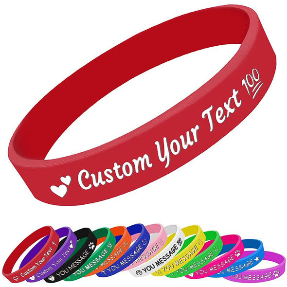 Personalized Silicone Wristbands, Custom Bulk Rubber Bracelets