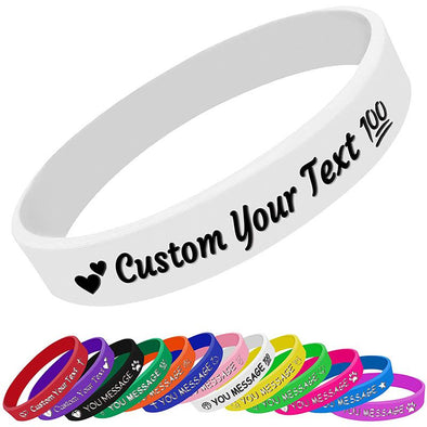 Personalized Silicone Wristbands, Custom Bulk Rubber Bracelets