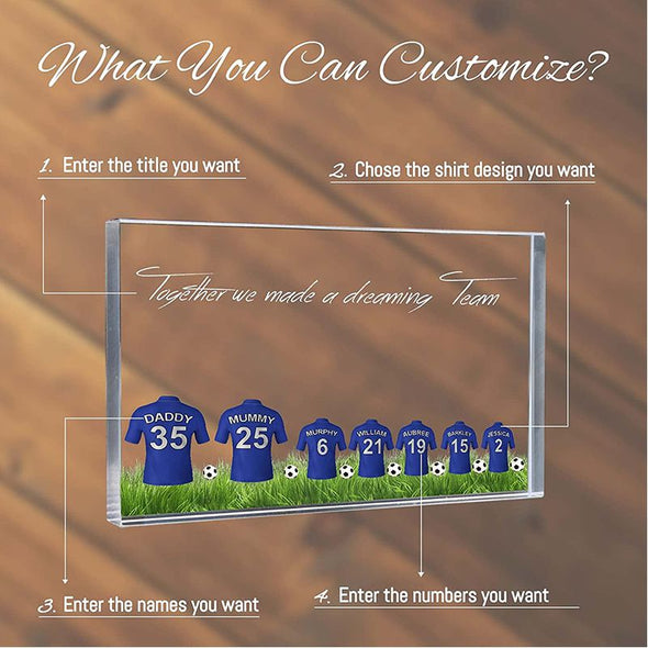 Personalized Soccer Acrylic Plaque with Name, Custom Football Jerseys Plate for Men Dad Husband-Style14