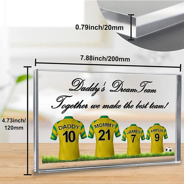 Personalized Soccer Jersey Acrylic Plaque, Custom Soccer Jersey Plaque with Name/Number for Brother/Dad/Son-Style16