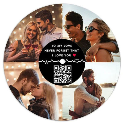 Personalized Vinyl Record  Photo Collage with QR Code, Customized Vinyl Records Wall Art Display Gift