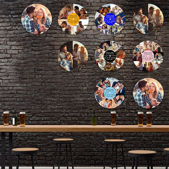 Custom Personalized Vinyl Record with Spotfy Song Code Photo Collage, Customized Vinyl Records Wall Art Display Gift