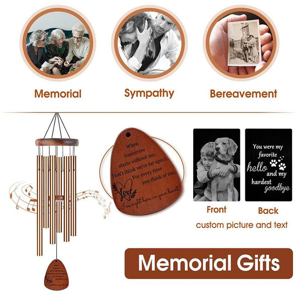 Personalized Wind Chimes Memorial Engraved, Custom Sympathy Wind Chime for Loss of Loved Pet