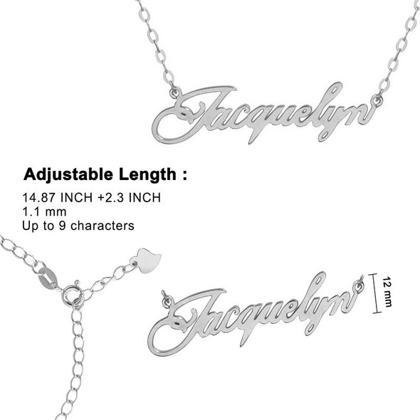Personalized Necklace,Custom Name Necklace 925 Sterling Silver,Silver - amlion