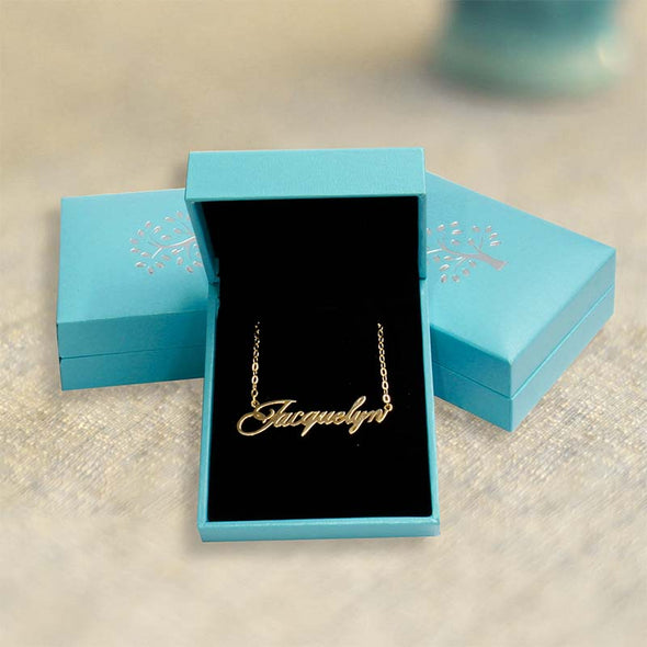 Amlion Name Necklace, Infinity Necklace, Custom Necklace, Gift for Mom Sister Friend Girlfriend-Gold