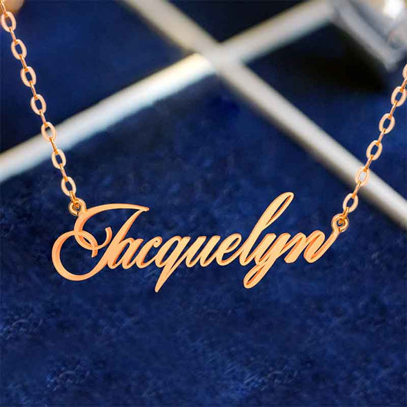Personalised Name Necklace for Women -Custom Name Necklace Personalized Gifts-Rose Gold