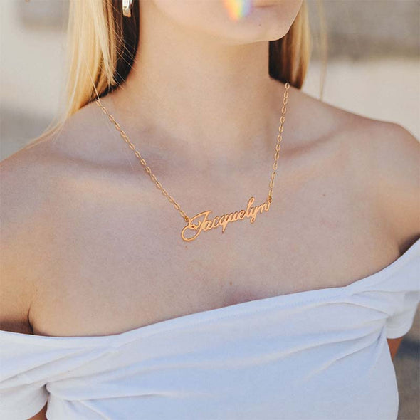 Amlion Name Necklace, Infinity Necklace, Custom Necklace, Gift for Mom Sister Friend Girlfriend-Rose Gold
