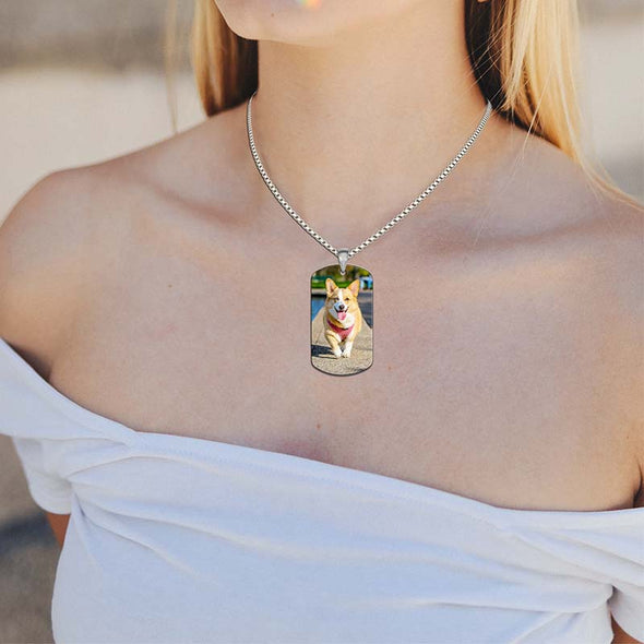 Custom Photo Necklace, Square Necklaces for Women,Keychain Ring Personalized Gifts