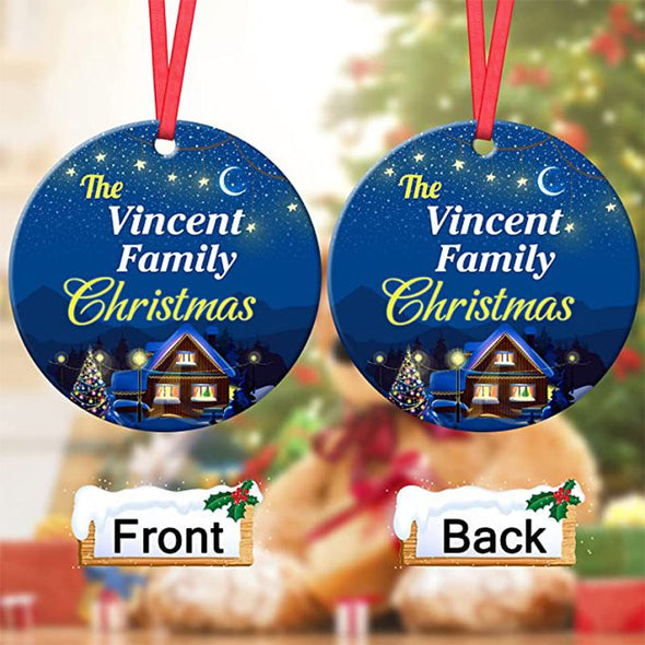 Personalized Photo Christmas Ornaments, Custom  Round Ornaments Christmas, Customized Hanging Tree Ornaments Gifts