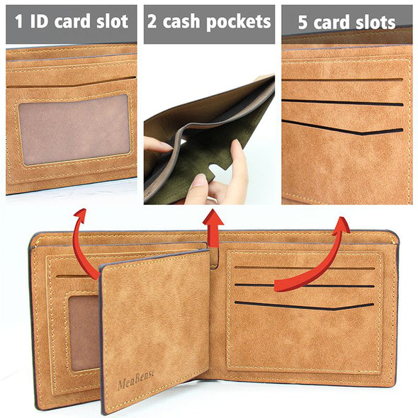 Custom Wallets for Men,Personalized Engraved Mens Picture Wallet for Boyfriend-Light Brown