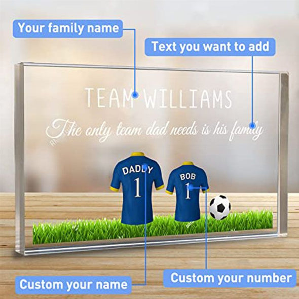 Fathers Day Gifts Personalized Soccer Plaque, Custom Soccer Jersey Plaque with Name and Number for Men Dad Husband-Style4