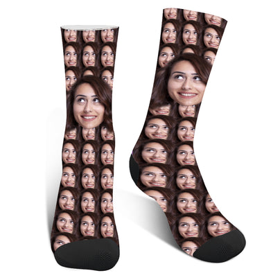 Custom Photo Big Face Socks For Men And Women - amlion